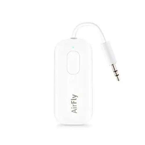 Twelve South AirFly Pro Bluetooth Wireless Audio Transmitter/ Receiver for up to 2 AirPods /Wireless Headphones; Use with any 3.5 mm Jack on Airplanes, Gym Equipment, TVs, iPad/Tablets and Auto