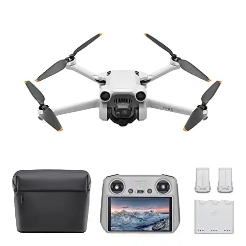 DJI Mini 3 Pro (DJI RC) + Fly More Kit Plus Lightweight Camera Drone with 4K/60fps Video, 2 More Batteries Provide Up to 94-mins Flight Time, Tri-Directional Obstacle Sensing, Drone for Beginners