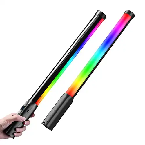 Ulanzi VL119 RGB LED Light Wand, 360 RGB Video Wand Stick for Photography, 2600mAh Built-in Rechargable Cube Light 2500-9000K Dimmable Camera Light w LCD