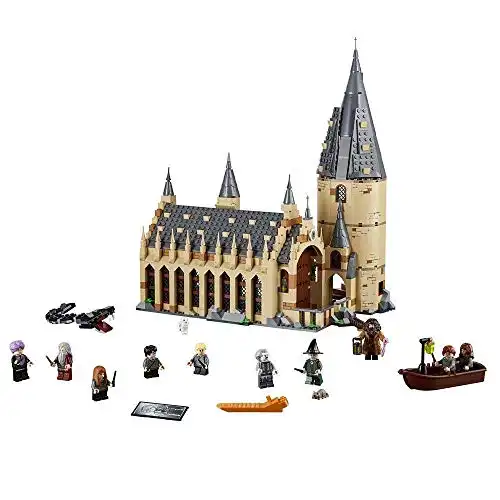 LEGO Harry Potter Hogwarts Great Hall 75954 Building Kit and Magic Castle Toy, Fantasy Creatures, Hermione Granger, Draco Malfoy and Hagrid (878 Pieces)