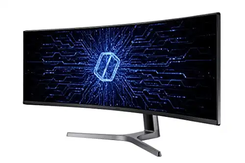 SAMSUNG 49 Odyssey CRG Series Dual QHD (5120 1440) Curved Gaming Monitor, 120Hz, QLED, HDR, Height Adjustable Stand, Radeon FreeSync, LC49RG90SSNXZA