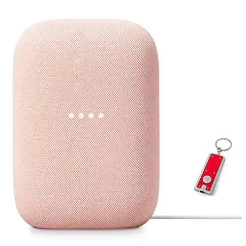 Google Audio Bluetooth Speaker with Keychain LED Wireless Music Streaming Sand Pink