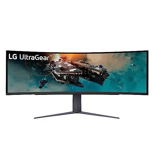 LG 49 UltraGear DQHD (5120 1440) Curved Gaming Monitor, 240Hz, 1ms, VESA DisplayHDR 1000, HDMI 2.1, DisplayPort, 4-Pole HP Out DTS HP:X, AMD FreeSync Premium Pro, Tilt/Swivel/Height Stand,...