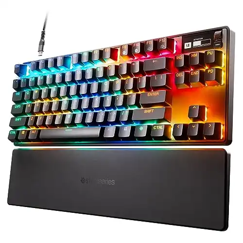 SteelSeries Apex Pro TKL HyperMagnetic Gaming Keyboard Adjustable Actuation Esports Tenkeyless OLED Screen RGB PBT Keycaps USB-C