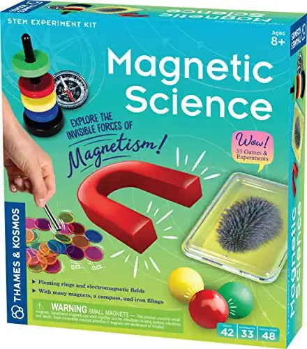 Thames & Kosmos Magnetic Science | 33 STEM Experiments | Ages 8+ | Learn About Earth s Magnetic Poles | Discover How Invisible Magnetic Fields Work | Full-Color 48-Page Manual