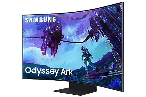 SAMSUNG 55 Odyssey Ark 2nd Gen 4K UHD 1000R Curved Gaming Monitor, 165Hz, 1ms, 4 Input Multi View, Quantum Mini-LED, AMD FreeSync Premium Pro, HDR 10+, Height Adjustable Screen, LS55CG970NNXGO,...