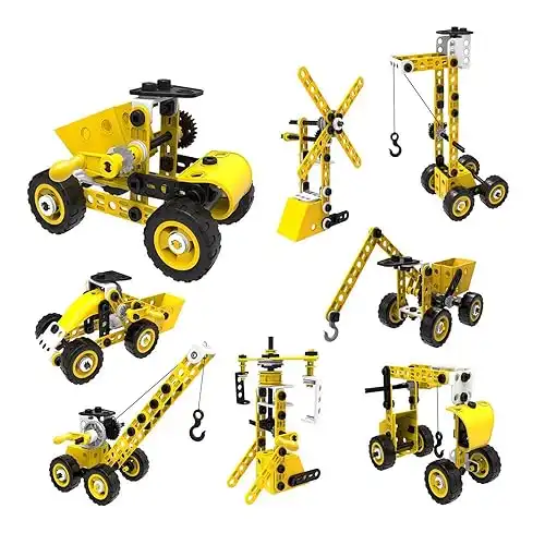 STEM Building Toys,Building Toys for Kids ages 4-8 100 PCS 8-in-1,Learning Construction Toys for 5 Year Old,Stem Toys for 5 Year Old,Erector Set for Boys 6-12,STEM Toys Gifts for3 4 5 6 7 8 Year Old