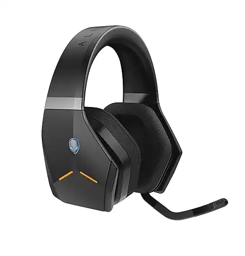 Alienware Wireless Gaming Headset Aw988 7.1 Surround Sound- RGB Alienfx -Boom Noise-Cancelling Mic -Sports Fabric Earcups -Works W/ PS4, Xbox One, Nintendo Switch & Mobile Devices Via 3.5mm Connec...