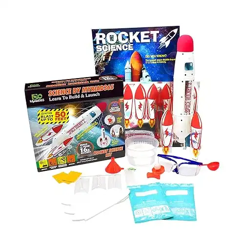 Rocket Science Kit for Kids STEM Toys by Myriad365 | Kids Rocket Kit for Boys Girls | Science Experiments for Kids | Best Toys for 8 Year Old Boys | Gift for Boys | Rocket Launcher for Kids