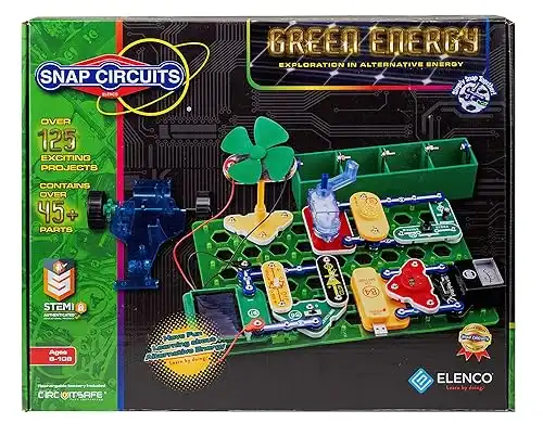 Snap Circuits Green Energy Electronics Exploration Kit | Over 125 Exciting STEM Projects | Full Color Project Manual | 45+ Snap Circuits Parts | STEM Educational Toys for Kids 8+